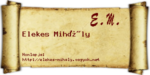 Elekes Mihály névjegykártya